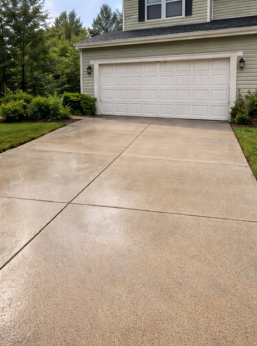 Clean driveway after cleaning